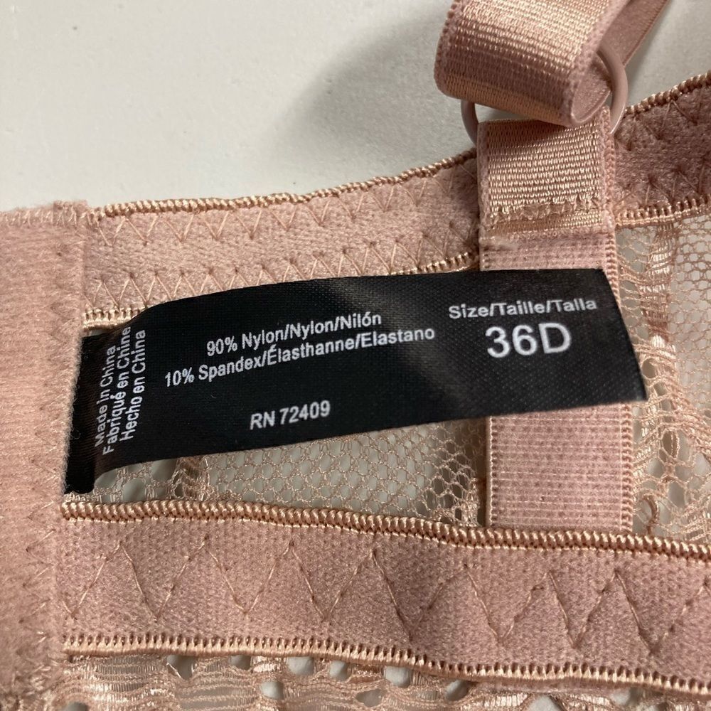 Lacy Tan Bra, Size 36D - Picture 10 of 12